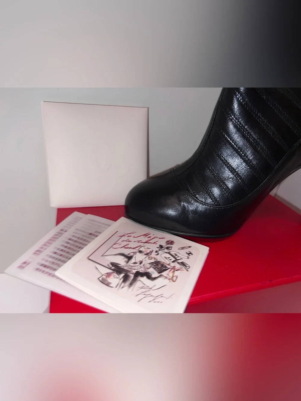 🖤❤️CHANEL VINTAGE - Black Leather High-Heel Ankle Booties❤️~ WORN ONCE ❤️🖤